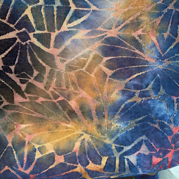 Attitudes by Renee XL Vibrant Fall Colors Scoop Neck Burnout Long Sleeves Blouse - Picture 5 of 16